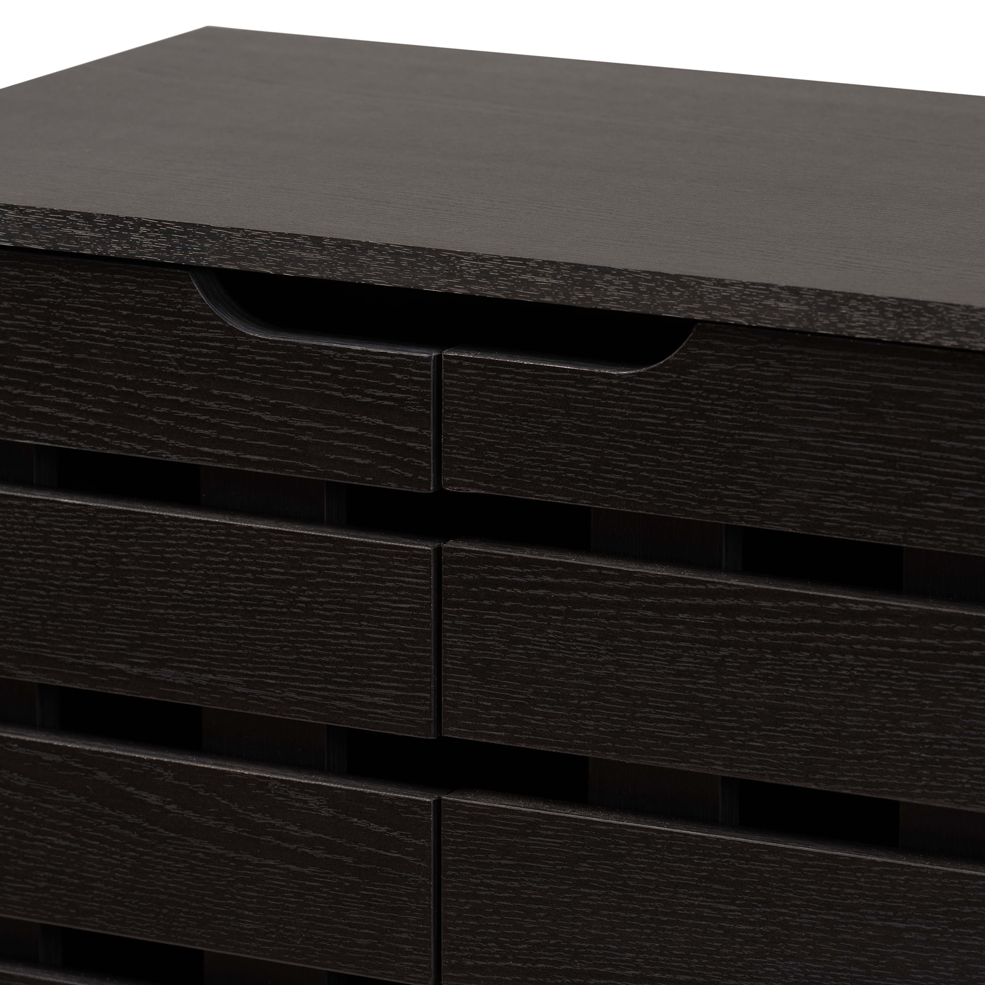 Baxton Studio Ernest Modern and Contemporary Dark Brown Finished Wood 2-Door Shoe Storage Cabinet