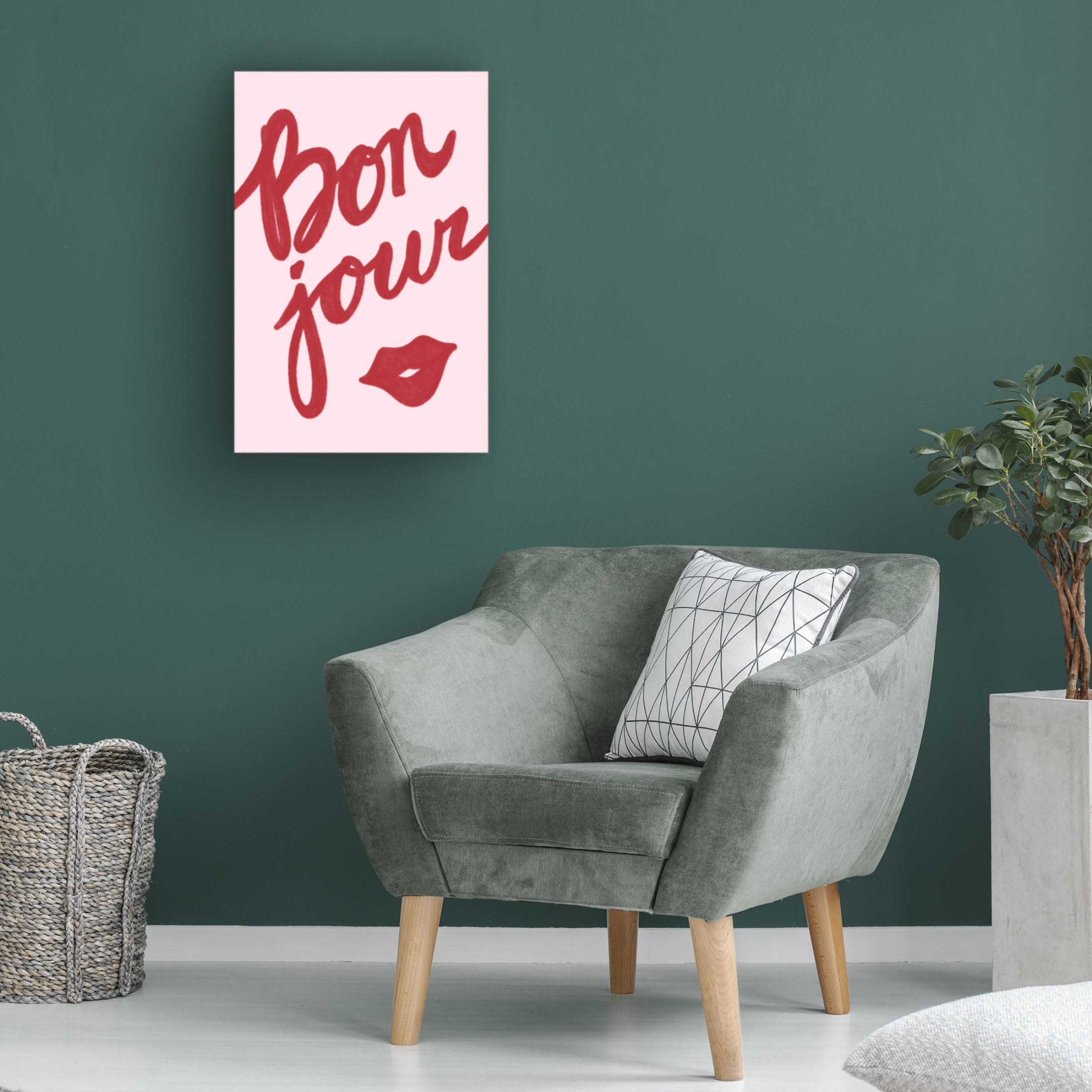 Trademark Fine Art Athene Fritsch  Bonjour Lip Canvas Wall Art