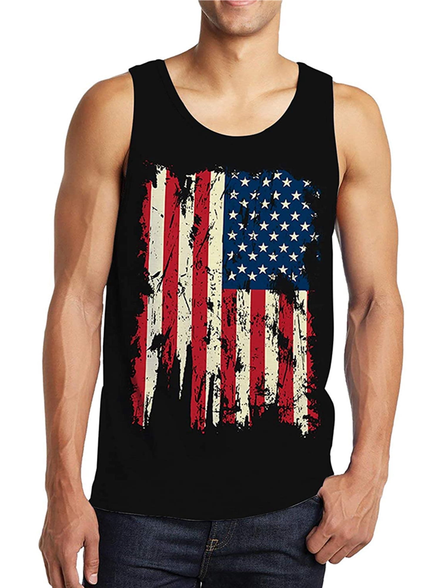 Colisha Mens 4th of July Tank Top 