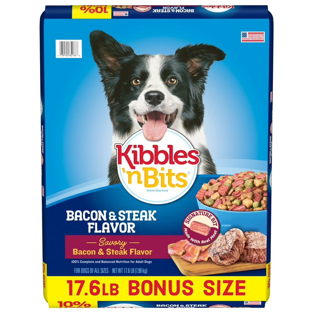 Kibbles 'n Bits Bacon & Steak Flavor Dry Dog Food, 17.6Pound Bag