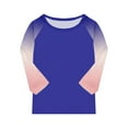 thumbnail image 3 of CCRFTGI Royal Blue Shirts for Boys 2025 Summer Raglan 3/4 Sleeve Crew Neck Shirts Casual Gradient Tops Going Out Lightweight Tops & Blouses,Royal Blue 12-13 Years, 3 of 4