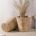 thumbnail image 4 of Floleo Straw Woven Trash Can with Lid, Rattan Waste Basket Laundry Hamper, Water Hyacinth Storage Bin for Home Office Living Room Kitchen Bathroom, 4 of 6