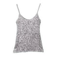 thumbnail image 5 of ABATAB Womens Sequin Camisole Fashion Crew Neck Spaghetti Strap Sparkle Shimmer Cami Shirts Sleeveless Party Summer Tanks Tops, 5 of 5