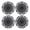 14""- Black-Turbo Spoke, variant on (4 Pack)Universal 14 inch Steel Wheel Skins, Aerodisc Full Coverage Hubcaps, Black Cloud Flow Design