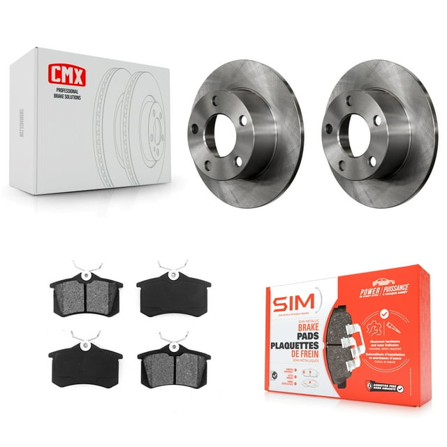 Transit Auto Rear Disc Brake Rotors and Semi-Metallic Pads Kit for Car Volkswagen Passat Audi A6 K8S-101707