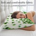 thumbnail image 5 of St. Patrick's Day Pillow Covers, Linen Long Throw Pillow Case, Spring Green Botanical Lucky Clovers Holiday Pillow Protector Decorative Cushion Cover for Living Room/Bedroom 20" x 26", 5 of 8