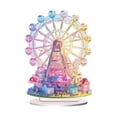 thumbnail image 1 of Fall Decor Kitchen Unique Gifts Desktop Ornament 2D Flat Acrylic Ferris Wheel Pattern Table Sign 7.8 Inches High Desktop Decoration, 1 of 9