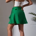 thumbnail image 2 of Vedolay Womens Summer High Waist Solid Colort Pleated Skirts with Belt,Green XL, 2 of 5