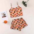 thumbnail image 2 of Cdudpw Cute Pajamas for Women Halloween Print Top and Shorts Pj Set Two Piece Pajama Set Sleepwear Sleep Outfits(T144-Orange), 2 of 6