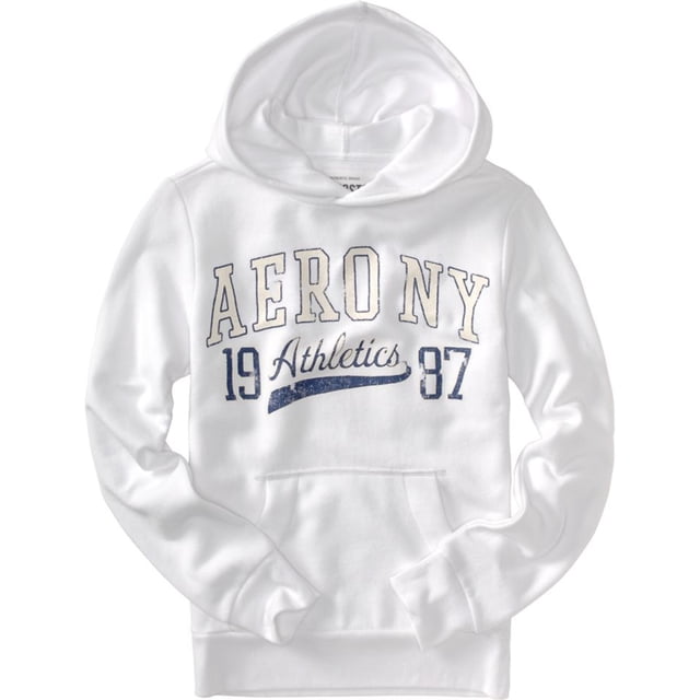 Aeropostale - Sudadera con capucha para hombre Aero Ny Athletics Popover, color blanco, extragrande