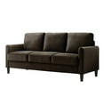 thumbnail image 4 of Home Design Airell Velvet Arm Sofa with Plush Armrests and Sleek Black Legs, Modern Upholstered Design for Living Room, Brown, 4 of 6