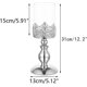 thumbnail image 3 of Candelabros Plateados para Velas de Pilar MACHAO 2 Piezas Vidrio Huracán 26 cm de Alto, 3 of 5