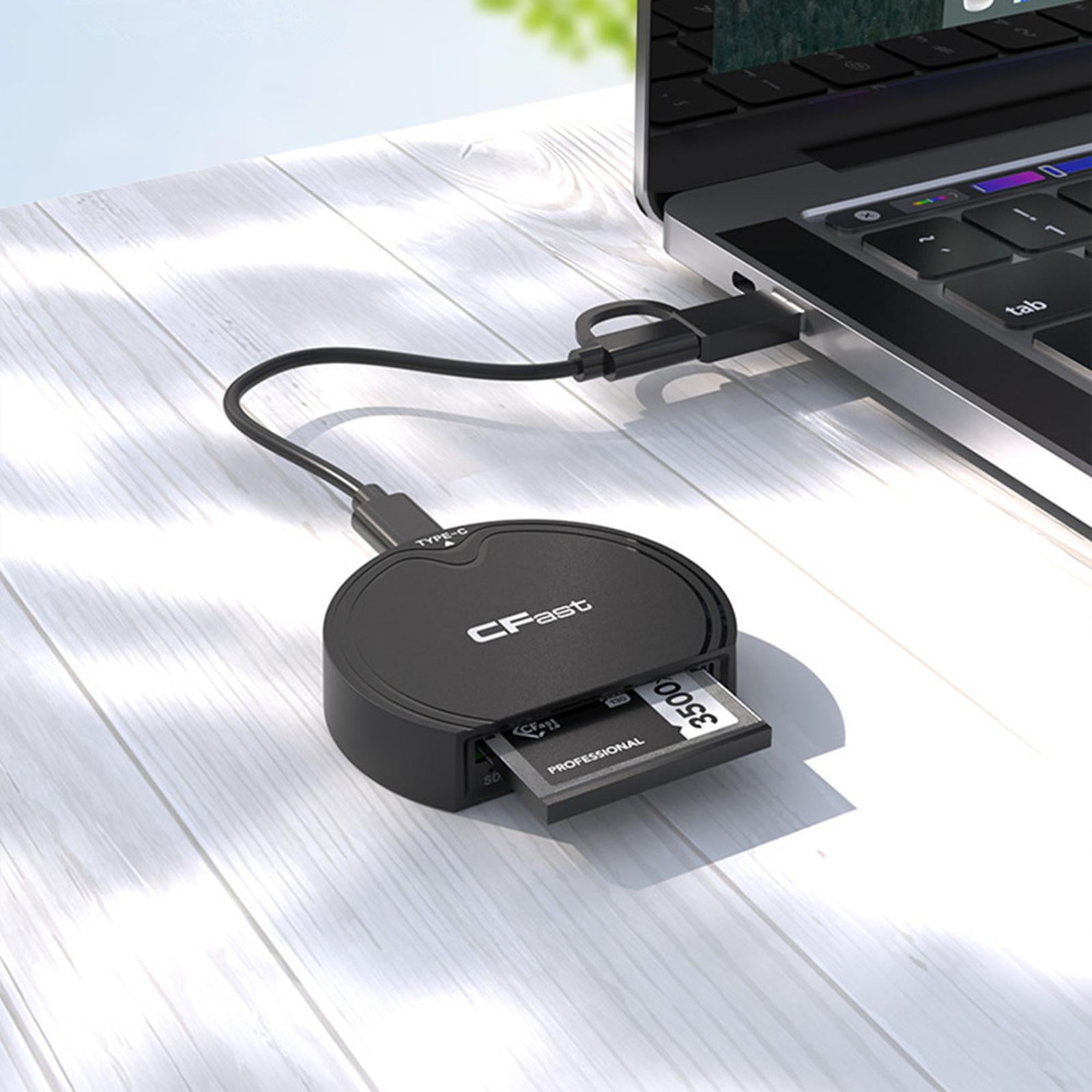 High-Speed USB3.2 Gen2 Card Reader 10Gbps, Supports CFast 2.0 & SD Cards for Video Editing and File Transfers
