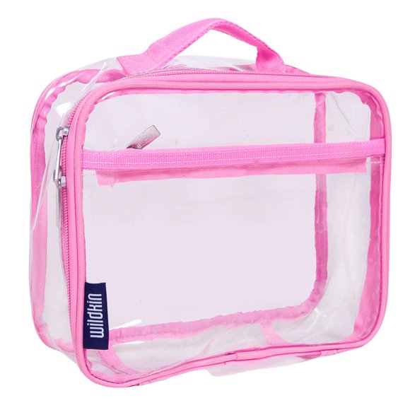Wildkin Boîte à Lunch Isolée pour Enfants – Durable et Réutilisable pour l'École et les Voyages - Transparente avec Bordure Rose