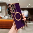 thumbnail image 2 of Jiahe Cover For Samsung Galaxy S23 Ultra,Compatible with MagSafe Cute Lover Heart Plating Shockproof Camera Lens Protector Case Cover,Darkpurple, 2 of 5