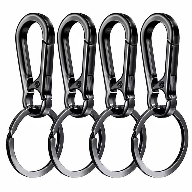 4Pcs Carabiner Clip Keychain Metal Carabiner Shape Key Ring Keyring Key Holder Clips Hook Holder Organizer for Car Keys Finder