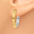 thumbnail image 3 of 14K Two-tone Gold Polished Hollow Hinged Hoop Earrings, 3 of 4
