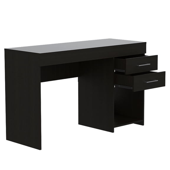 Nmkwnr Wood Writing Table Computer Desk with 2 Drawers and 1 Open Shelf