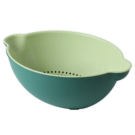 

Kitchen Colander Set Plastic Pasta Strainer Fruit Bowl Double-Layer Draining Bowl Vegetable Washing Basket A