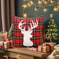 thumbnail image 4 of Adornos navideños, adornos para el árbol de Navidad, regalos navideños, funda de cojín bordada navideña con diseño de muñeco de nieve enano y ciervo de 45 x 45 cm, ideal para la cama y el hogar, para, 4 of 6