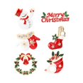 thumbnail image 1 of Adornos navideños Juego de broches navideños, lindo Esmalte de cristal Adornos navideños Adornos Regalos con Papá Noel, muñeco de nieve, corona, Santa Stocki, 1 of 2