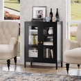 thumbnail image 4 of Elegant Small Display Cabinet with Glass Doors,Metal Storage Cabinets FreeStanding Floor Cabinet with 2-Shelves for Home,Office,Living Room,Bathroom, 4 of 7
