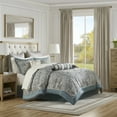 thumbnail image 7 of Madison Park 12-Piece Cal King Comforter Set with Cotton Sheet Set Faux Silk Down Alternative Bed in a Bag, Teal Paisley Jacquard, 7 of 7