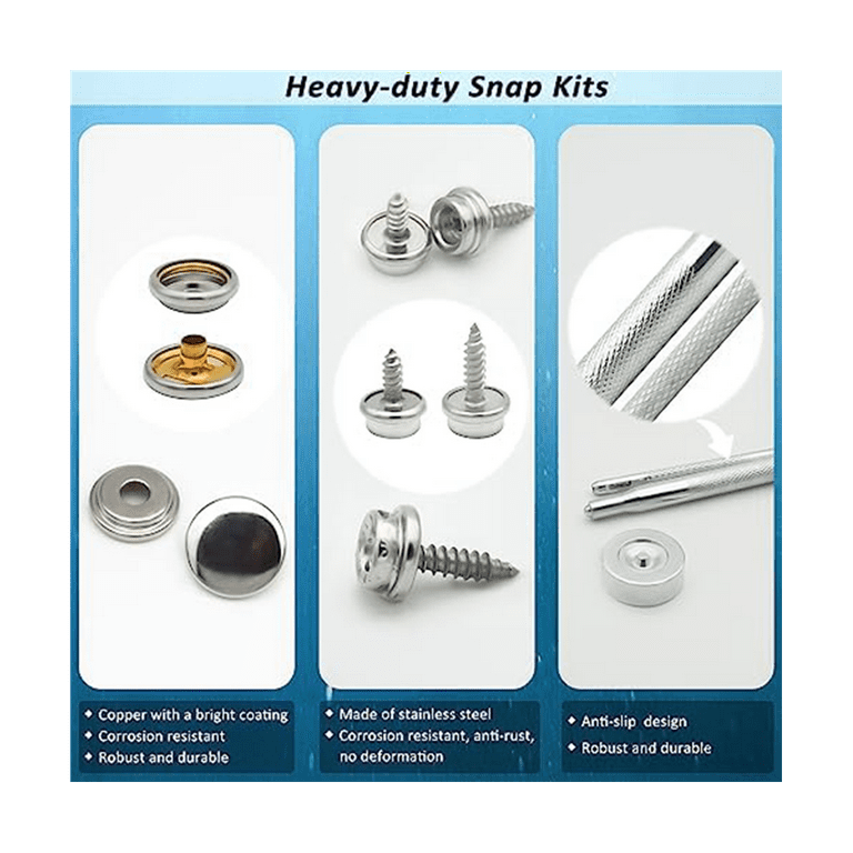 Canvas Snap Kit,marine Grade Stainless Steel Snaps,screw Snaps,boat Cover  Snaps,carpet Snap Kit Wit