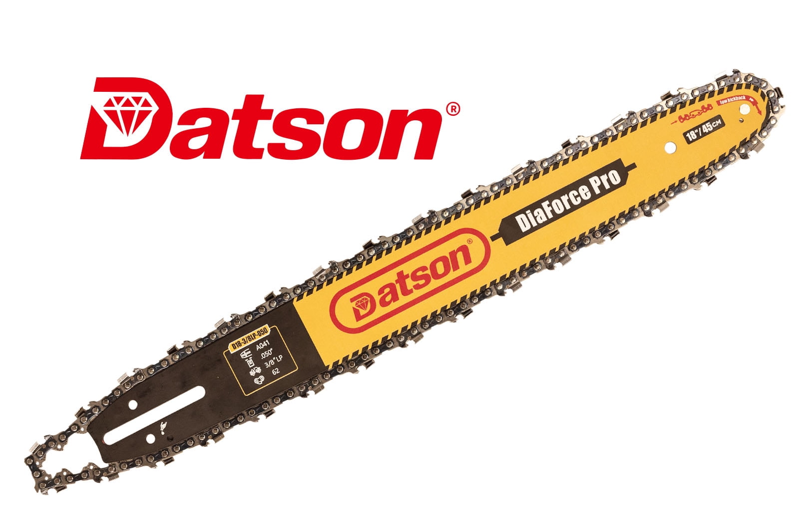 18" Chainsaw Guide Bar & Chain Combo, Replacement for Saw Chains, Bar Length 18" (45cm), with Low Kickback Chain Set, 3/8" Pitch, 0.050" Gauge, 62 Drive Links for EGO : CS1800, CS1803, CS1804