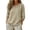 30# Khaki, variant on Cotton Linen Shirts for Women 3/4 Sleeve Boho Embroidered Tops Womens Linen Tops Peasant Blouses Crewneck Gauze Shirts Casual Loose Boho Vacation Clothes