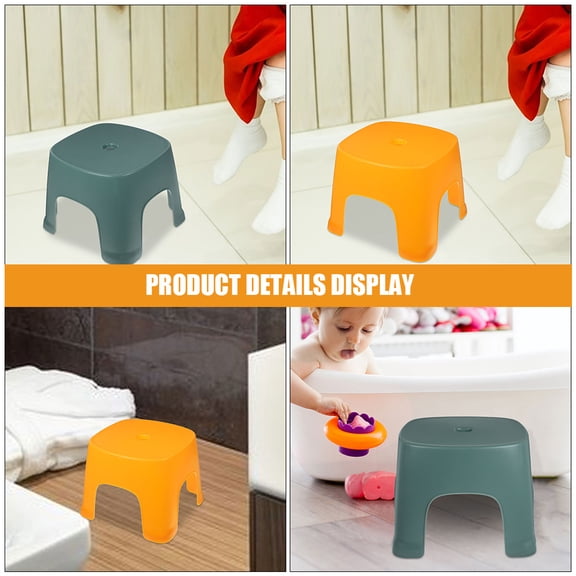 AURARMLET 2-Pack Plastic Step Stool Nonslip Lightweight Footrest for Bathroom, Living Room, and Home Use