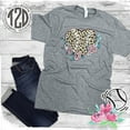 thumbnail image 5 of Tees2urdoor Vintage Leopard Heart Baseball T-Shirt, Adult 5X-Large, Gray, 5 of 5