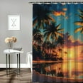 thumbnail image 2 of BCIIG Sunset Palm Trees Beach Chic Modern Bathroom Shower Curtain 69"x72, 2 of 7