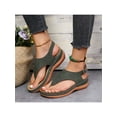 thumbnail image 3 of Frontwalk Women Thong Sandal Open Toe Flip Flop Gladiator Sandals Casual Anti Slip Beach Shoes Womens Wedge Army Green 5, 3 of 6