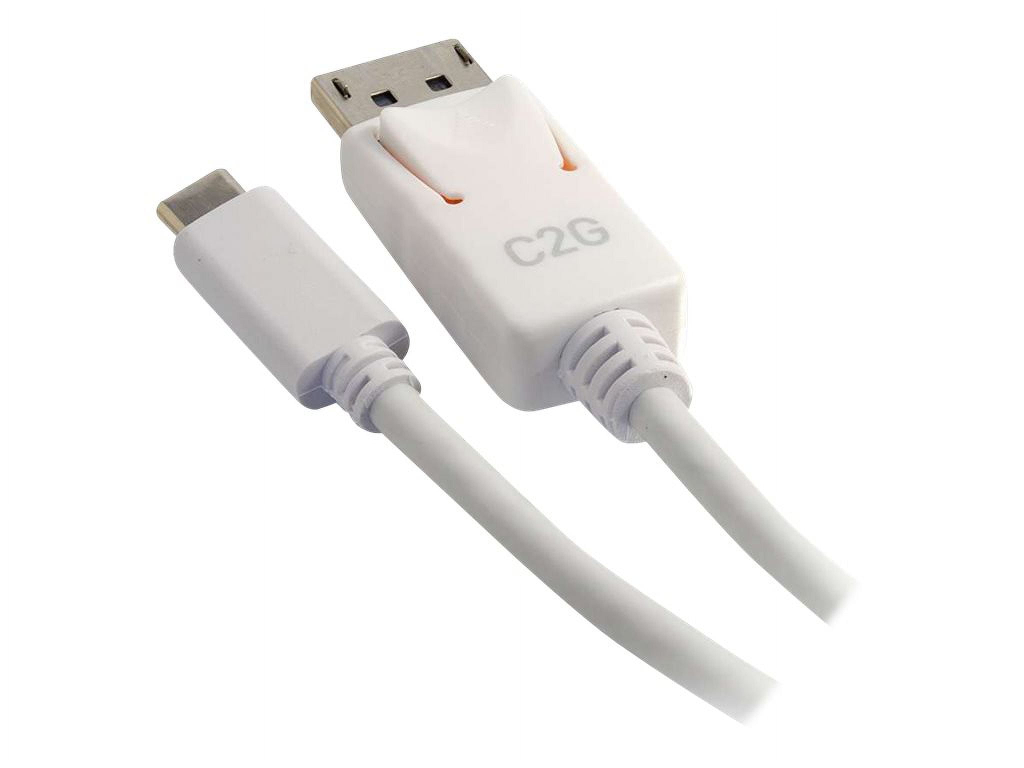 C2G 12ft USB C to DisplayPort 4K Cable White - DisplayPort/USB for Audio/Video Device, Projector, Notebook - 12 ft - 1 x Type C Male USB - 1 x DisplayPort Male Digital Audio/Video - Nickel Plated Conn