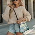 thumbnail image 4 of LedBack Butterfly Print Women Shoulder Purse Sling Hobo Bag with Multi Zipper Pockets, Leather Women Crossbody Satchel Handbag with Adjustable Strap, Blue, 4 of 7