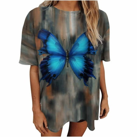 

Workout Tops for Women Flannel Shirts for Women Women s Vintage Drop Short Sleeves Printed Pattern Casual Short Sleeve Tops Blouse Cute Tops for Women Savings Clearance Deals Tops Gray 2XL