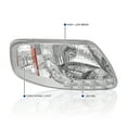 thumbnail image 3 of Spec-D Tuning Chrome LED Strip Headlights Compatible with 1997-2003 Ford F150, 1997-2002 Ford Expedition, L+R Pair Head Light Lamp Assembly, 3 of 6