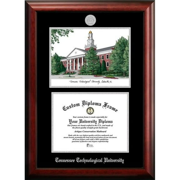 Campus Images TN998LSED-1185 11 x 8.5 in. Tennessee Tech University Silver Embossed Diploma Frame with Lithograph