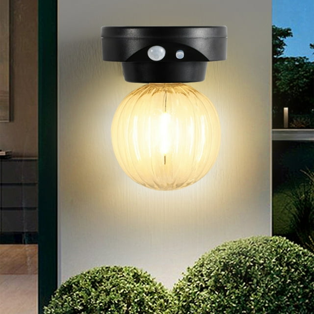 Aplique de pared de inducción con luz solar cálida - Luces solares para cercas - Luces solares de pared LED - Resistente al agua IP65 para exteriores - Lámparas de pared para exteriores para patio, ja