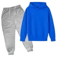 thumbnail image 4 of JIAYUE Girls 2 Piece Outfits Baggy Raglan Long Sleeve Solid Color Hoodies With Pocket Sweatpants Sets For School Wear,4-5 Years, 4 of 4