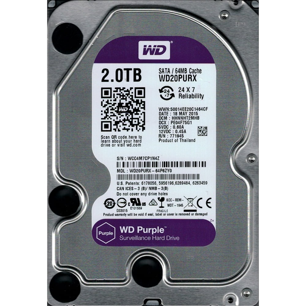 Western Digital WD20PURX-64P6ZY0 2TB DCM: HHNNHT2MHB - Walmart.com ...