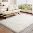 thumbnail image 5 of Janvonne Fluffy Area Rugs for Bedroom,4x6ft Soft Shaggy Bedside Rug, Indoor Floor Carpet for Kids, Dorms, Nursery Rooms, Home Decor Aesthetic,Cream White, 5 of 8
