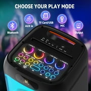 JYX Party Speaker, 80W Powerful Large Bluetooth Speaker with 2 Mics, Deep Bass Stereo PA System with Remote Control