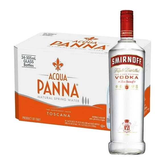 Pack 24 Agua Panna 250 ml + Vodka Smirnoff 1 L