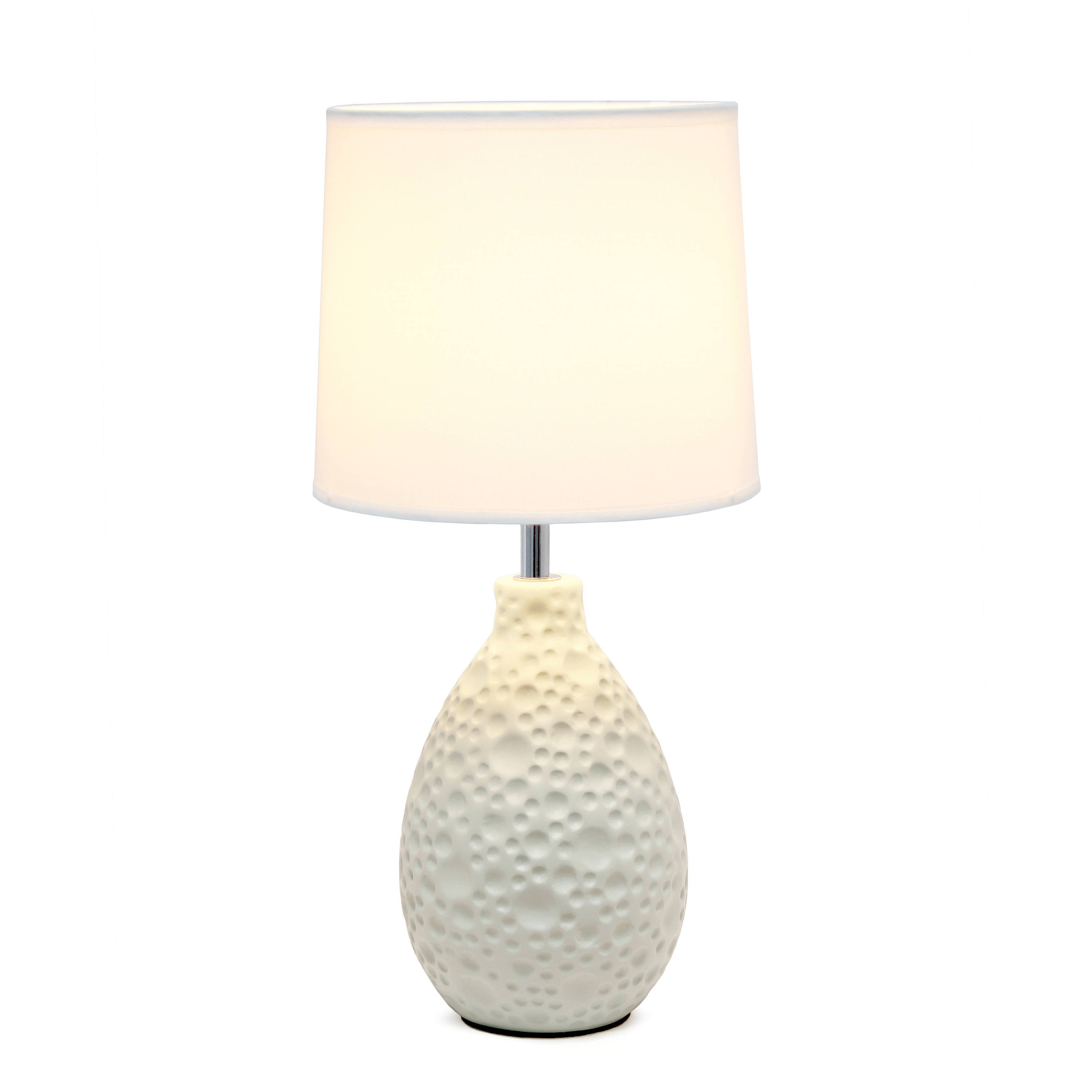 Simple Designs Textured Stucco Ceramic Oval Table Lamp - image 3 of 8