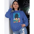 thumbnail image 2 of Pastell Sunflower Woman Sweatshirt Women's -Hulya Ozdemir Designs, Female Large, 2 of 4