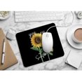 thumbnail image 5 of Anti-Slip Rubber Base Mouse Pad Easy Gliding Computer Mouse Mat 7.9x9.5in Yellow Floral Quote "You Are My Sunflower" for Office & Home, 5 of 6