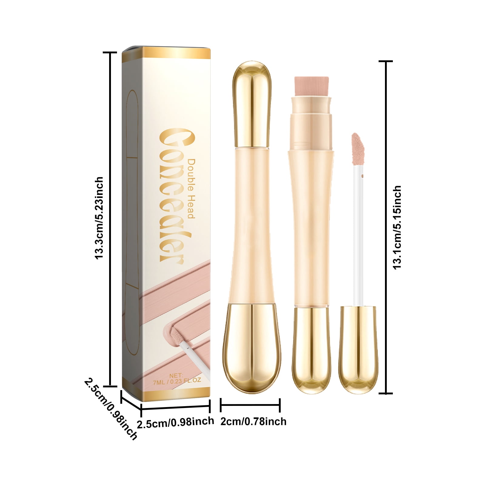 Alvantor Double Head Concealer Stick Full Coverage Waterproof Brightening Natural, 0.23fl.oz