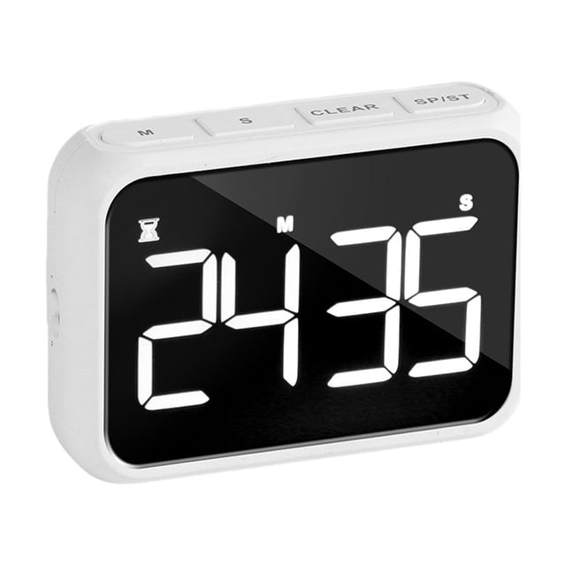 kurtrusly Petit et Portable Réveil à LED - Volume Réglable Matériaux d'Application Grand Réveil Polyvalent avec Radio Blanc 501 1ensemble